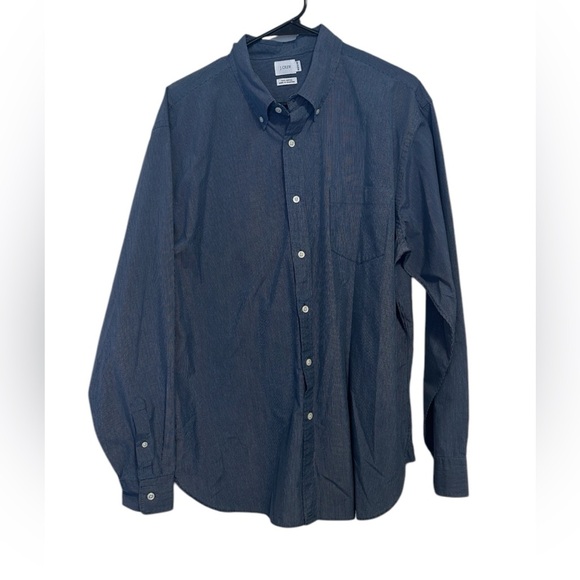 J. Crew Long Sleeve Button-Down Men’s Shirt Blue Gray Size XL 17.5-18 Office - Picture 1 of 6